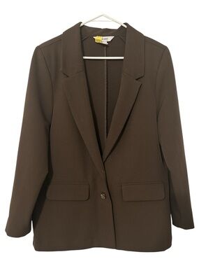 Old Navy Women’s Brown Open Front Blazer Jacket Size Large Career Office